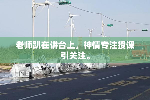 老师趴在讲台上，神情专注授课引关注。