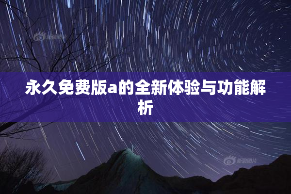 永久免费版a的全新体验与功能解析