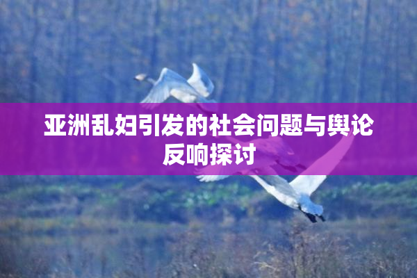 亚洲乱妇引发的社会问题与舆论反响探讨