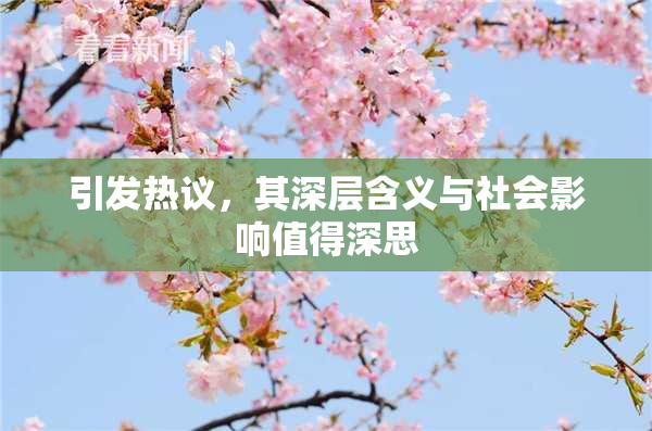 引发热议，其深层含义与社会影响值得深思