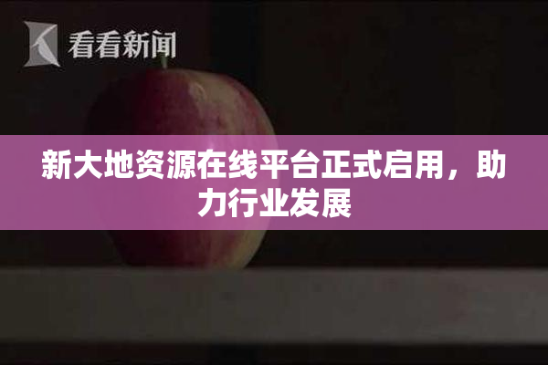 新大地资源在线平台正式启用，助力行业发展