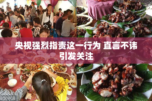 央视强烈指责这一行为 直言不讳引发关注