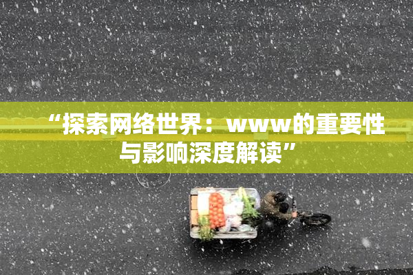 “探索网络世界：www的重要性与影响深度解读”