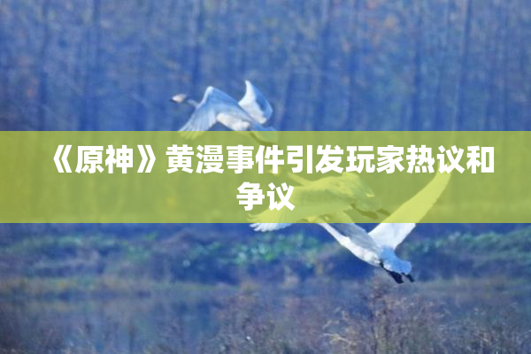 《原神》黄漫事件引发玩家热议和争议