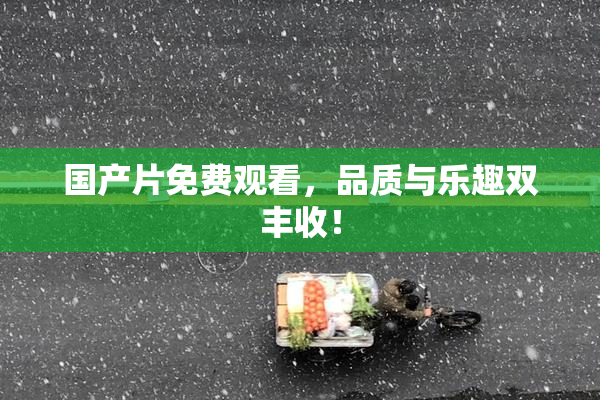 国产片免费观看，品质与乐趣双丰收！