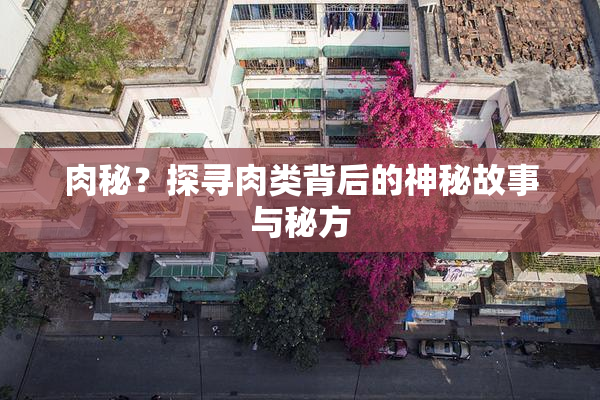 肉秘？探寻肉类背后的神秘故事与秘方