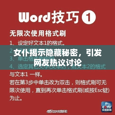 女仆揭示隐藏秘密，引发网友热议讨论