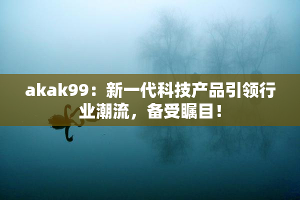 akak99：新一代科技产品引领行业潮流，备受瞩目！
