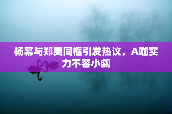 杨幂与郑爽同框引发热议，A咖实力不容小觑