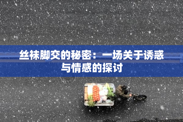 丝袜脚交的秘密：一场关于诱惑与情感的探讨