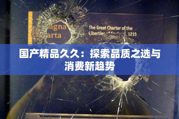 国产精品久久：探索品质之选与消费新趋势