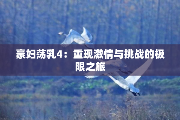 豪妇荡乳4：重现激情与挑战的极限之旅