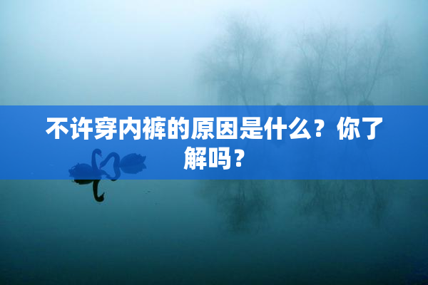 不许穿内裤的原因是什么？你了解吗？