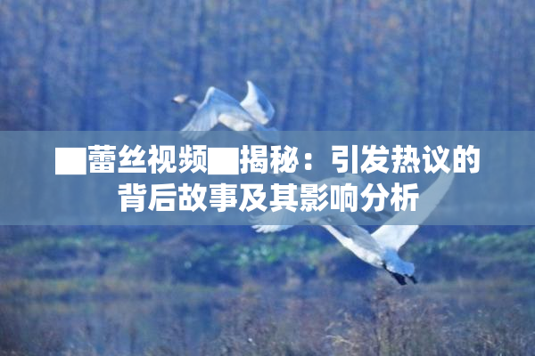 ▇蕾丝视频▇揭秘：引发热议的背后故事及其影响分析