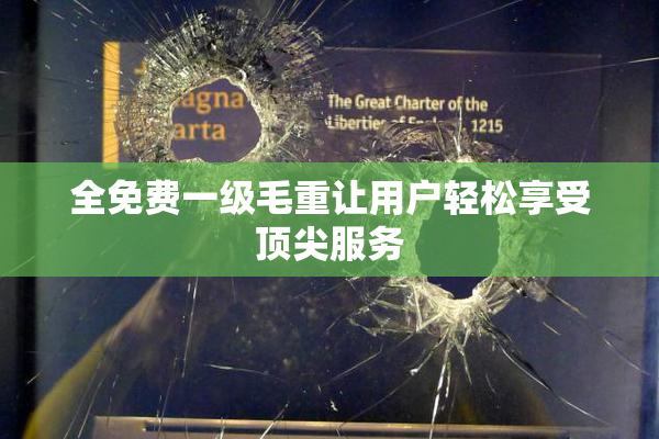 全免费一级毛重让用户轻松享受顶尖服务