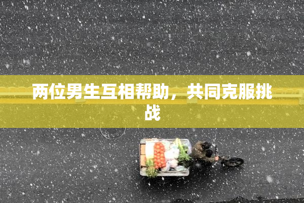 两位男生互相帮助，共同克服挑战