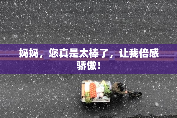 妈妈，您真是太棒了，让我倍感骄傲！