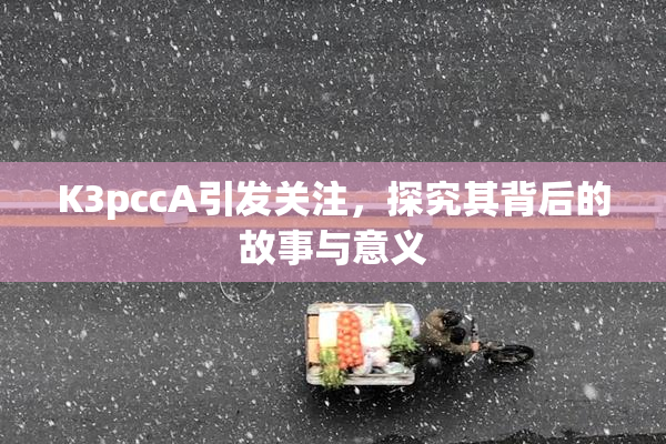 K3pccA引发关注，探究其背后的故事与意义