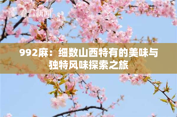 992麻：细数山西特有的美味与独特风味探索之旅
