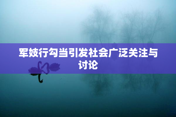 军妓行勾当引发社会广泛关注与讨论