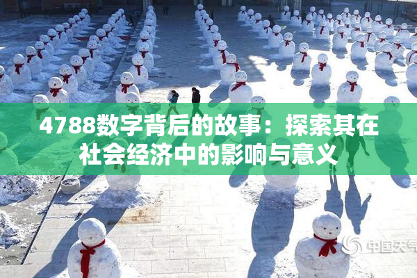 4788数字背后的故事：探索其在社会经济中的影响与意义