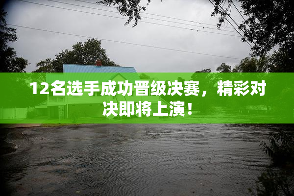 12名选手成功晋级决赛，精彩对决即将上演！