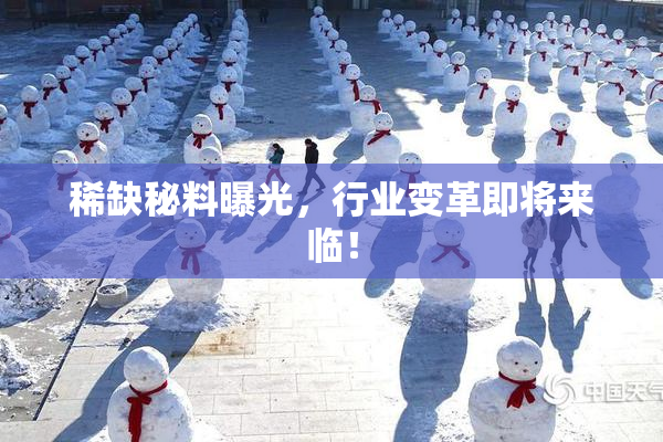 稀缺秘料曝光，行业变革即将来临！