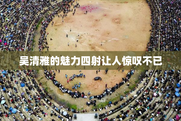 吴清雅的魅力四射让人惊叹不已