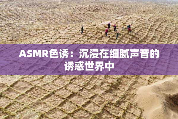 ASMR色诱：沉浸在细腻声音的诱惑世界中