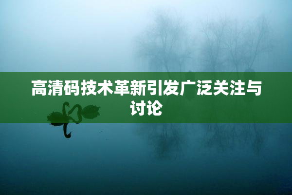 高清码技术革新引发广泛关注与讨论