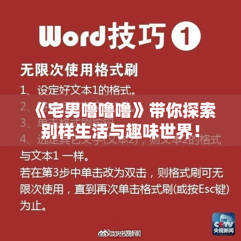 《宅男噜噜噜》带你探索别样生活与趣味世界！