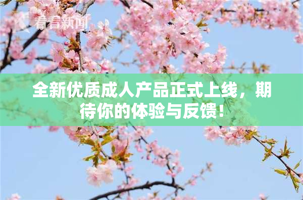 全新优质成人产品正式上线，期待你的体验与反馈！