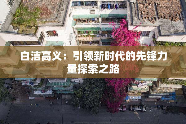 白洁高义：引领新时代的先锋力量探索之路