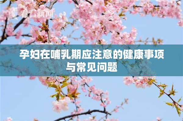 孕妇在哺乳期应注意的健康事项与常见问题
