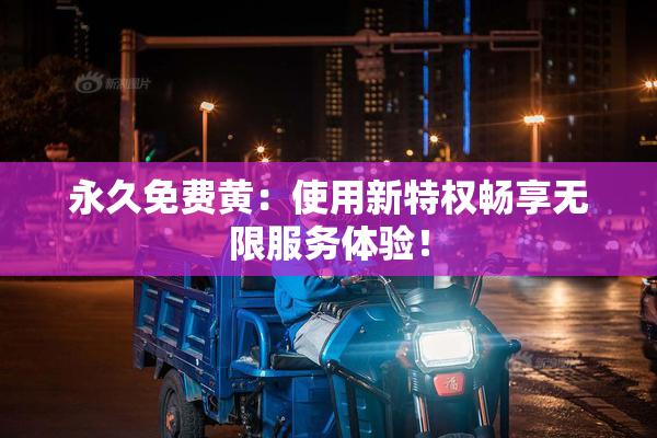 永久免费黄：使用新特权畅享无限服务体验！