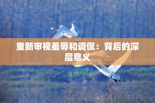 重新审视羞辱和调侃：背后的深层意义