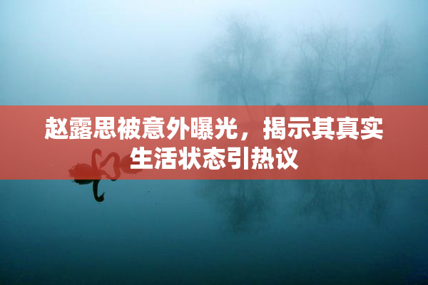 赵露思被意外曝光，揭示其真实生活状态引热议