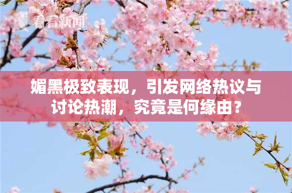 媚黑极致表现，引发网络热议与讨论热潮，究竟是何缘由？