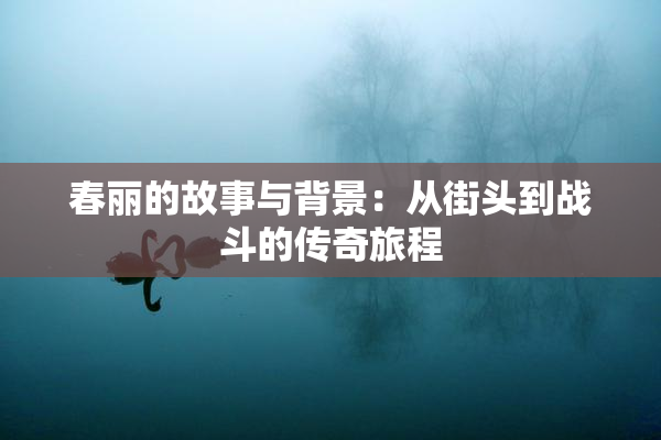 春丽的故事与背景：从街头到战斗的传奇旅程