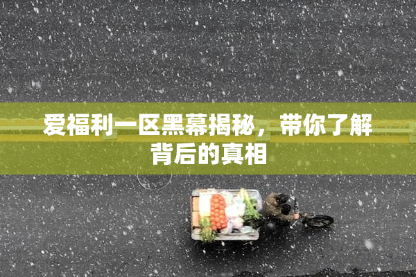 爱福利一区黑幕揭秘，带你了解背后的真相