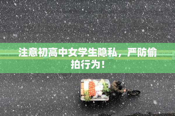 注意初高中女学生隐私，严防偷拍行为！