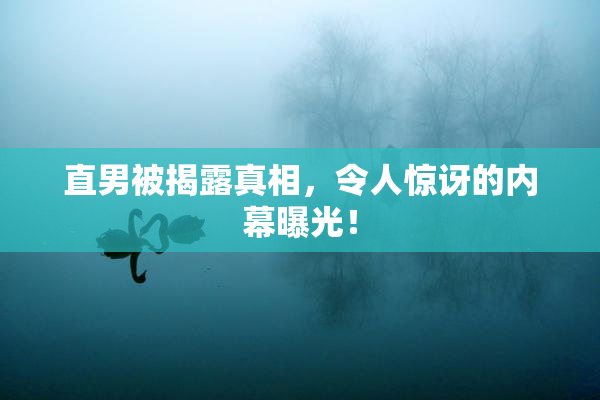 直男被揭露真相，令人惊讶的内幕曝光！