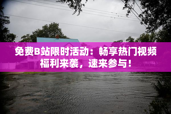 免费B站限时活动：畅享热门视频福利来袭，速来参与！